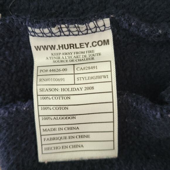 HURLEY Women's Winchester YC Hooded Fleece Peacoat Jacket Navy Blue sz M - Picture 11 of 12